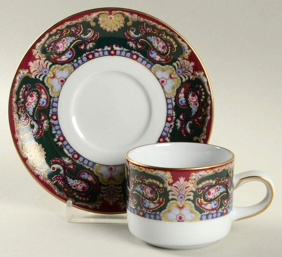 Royal Paisley Flat Demitasse Cup & Saucer Set by Muirfield-1