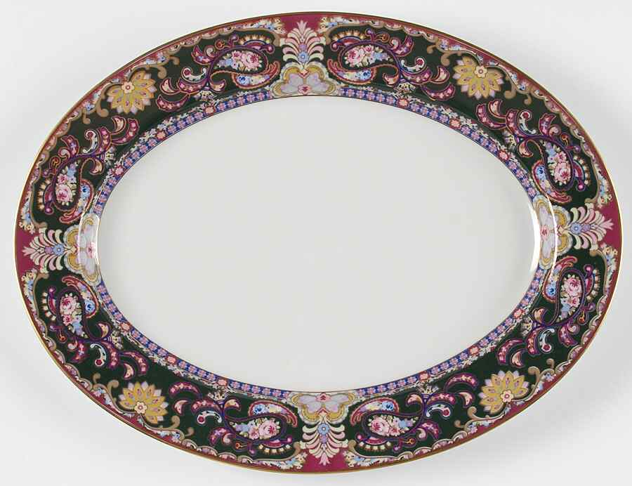 Royal Paisley 13" Oval Serving Platter by Muirfield-1
