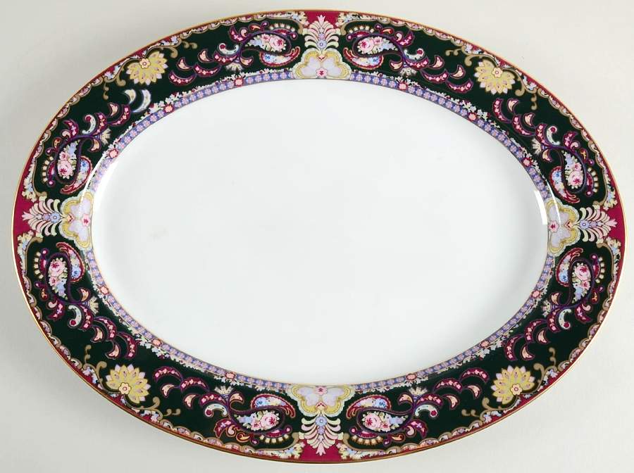 Royal Paisley 16" Oval Serving Platter by Muirfield-1