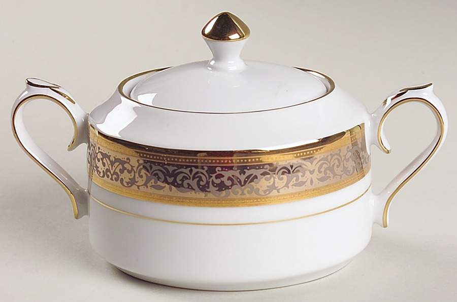 Victorian Lace Sugar Bowl & Lid by Muirfield-1