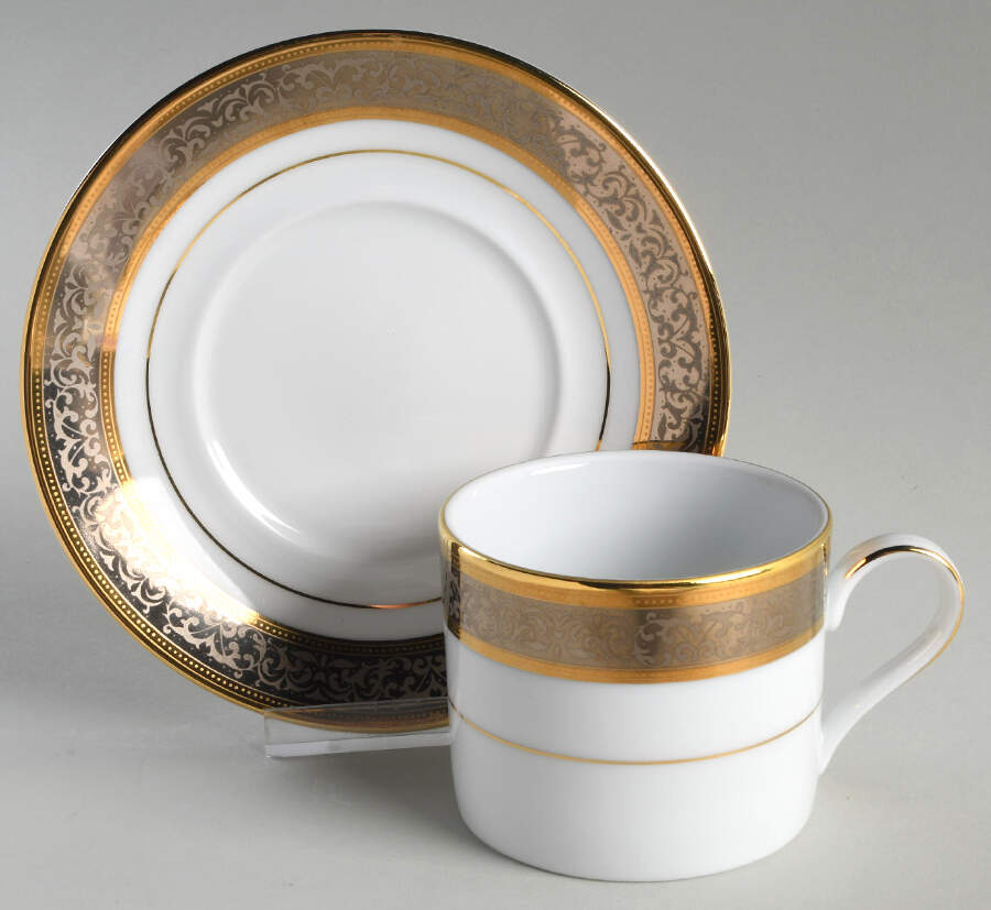 Victorian Lace Flat Cup & Saucer Set by Muirfield-1