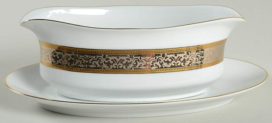 Victorian Lace Gravy Boat & Underplate by Muirfield-1