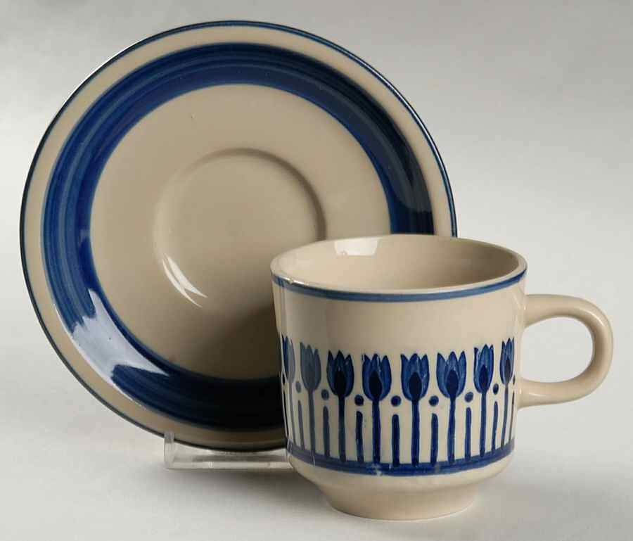 Aruba Flat Cup & Saucer Set by Montgomery Ward-1