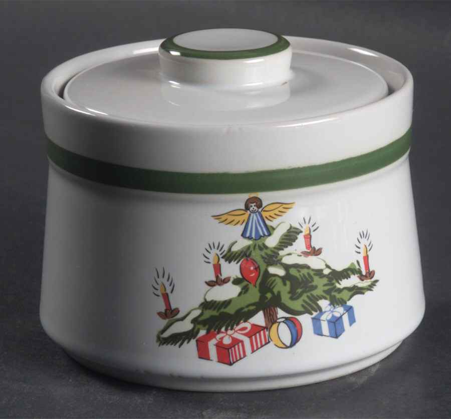Holiday Sugar Bowl & Lid by Montgomery Ward-1