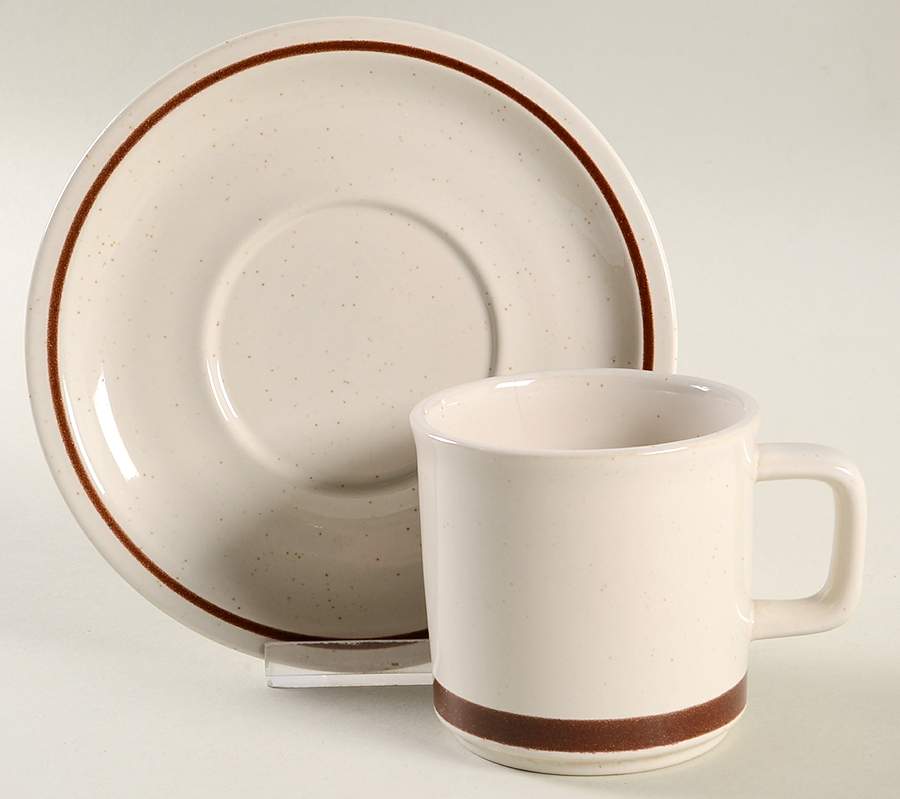 Strawberry Flat Cup & Saucer Set by Montgomery Ward-1