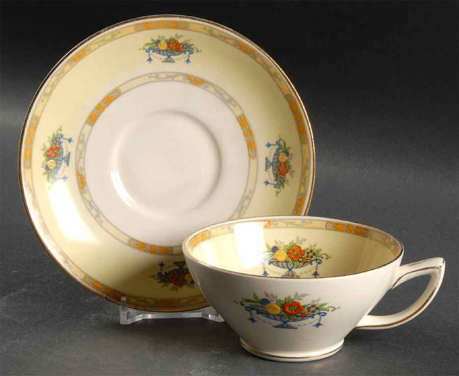2327 Footed Cup & Saucer Set by Myott Staffordshire-1