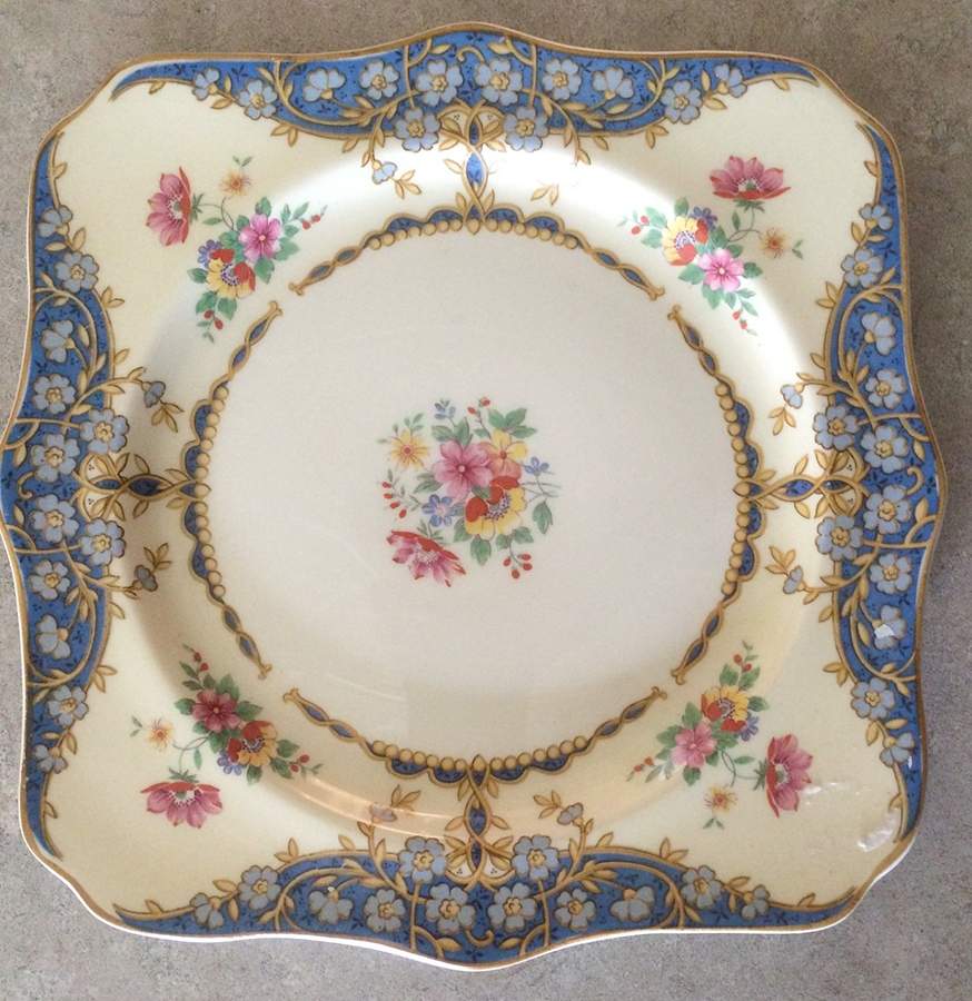 4653 (Blue) Square Salad Plate by Myott Staffordshire-1