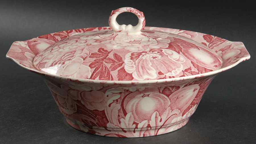 Appletime Pink Round Covered Vegetable by Myott Staffordshire-1
