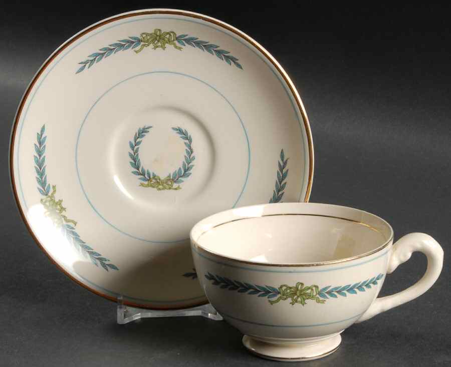 Athens Footed Cup & Saucer Set by Myott Staffordshire-1
