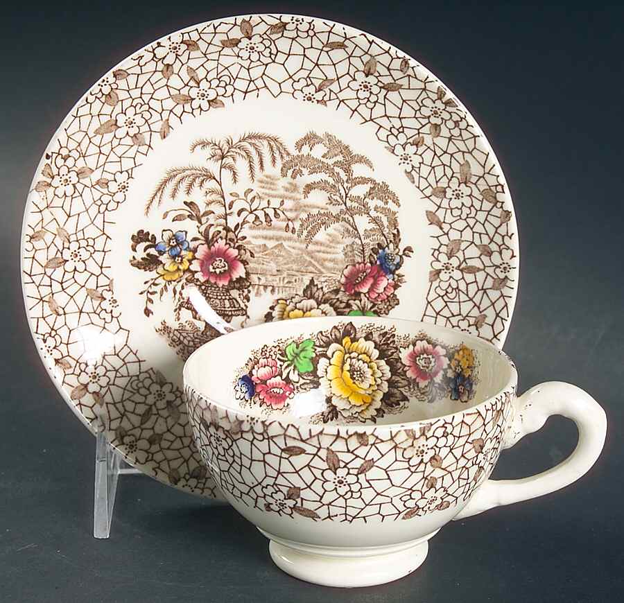 Banff Footed Cup & Saucer Set by Myott Staffordshire-1