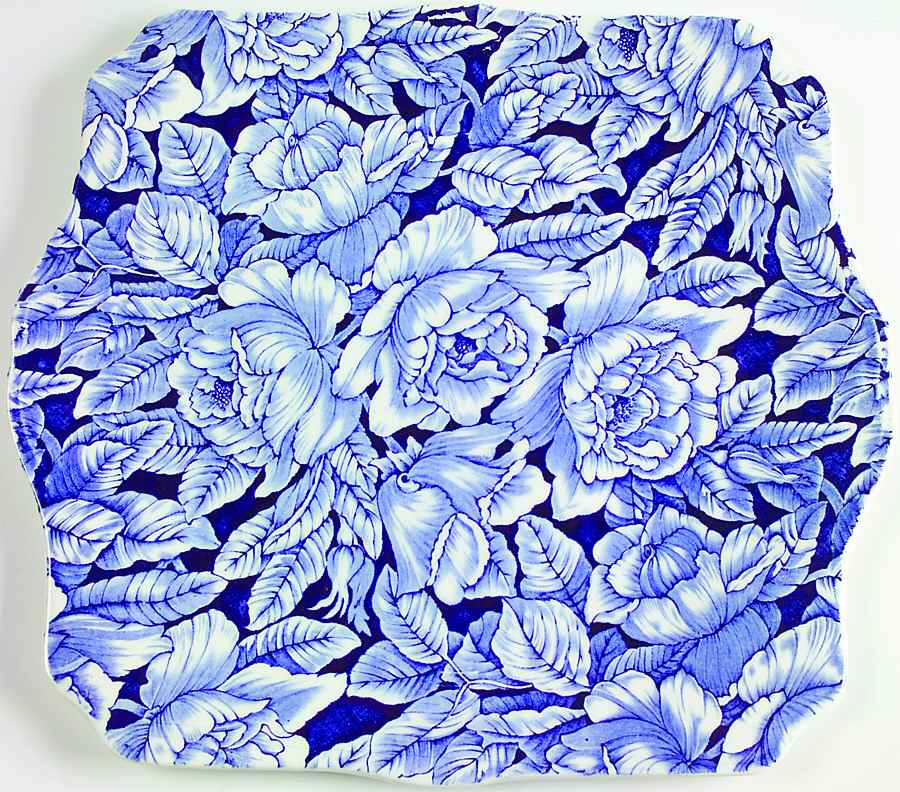 Bermuda Blue Square Handled Cake Plate by Myott Staffordshire-1