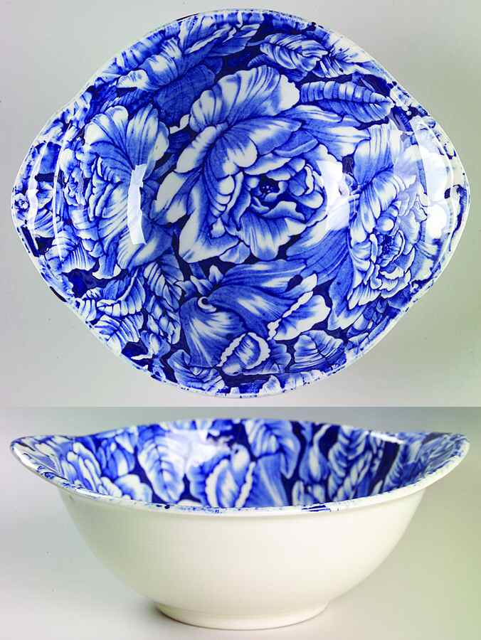 Bermuda Blue Lugged Cereal Bowl by Myott Staffordshire-1