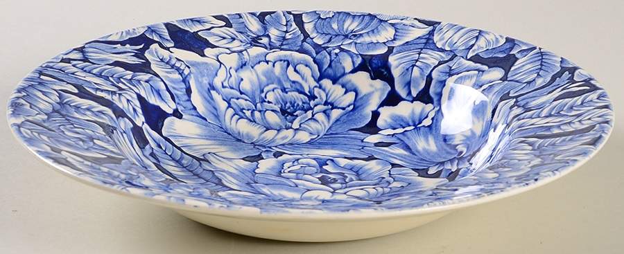 Bermuda Blue Rim Soup Bowl by Myott Staffordshire-1