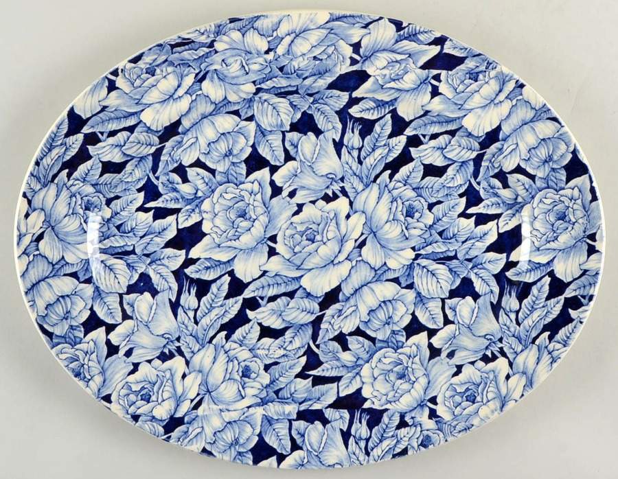 Bermuda Blue 18" Oval Serving Platter by Myott Staffordshire-1