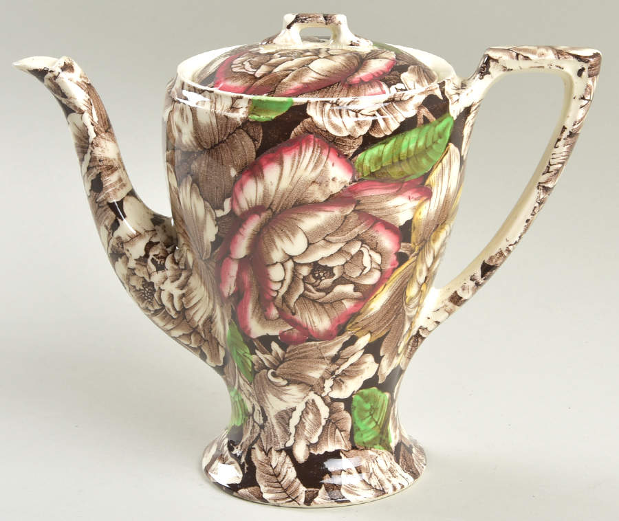 Bermuda Brown Multicolor Mini Coffee Pot & Lid by Myott Staffordshire-1