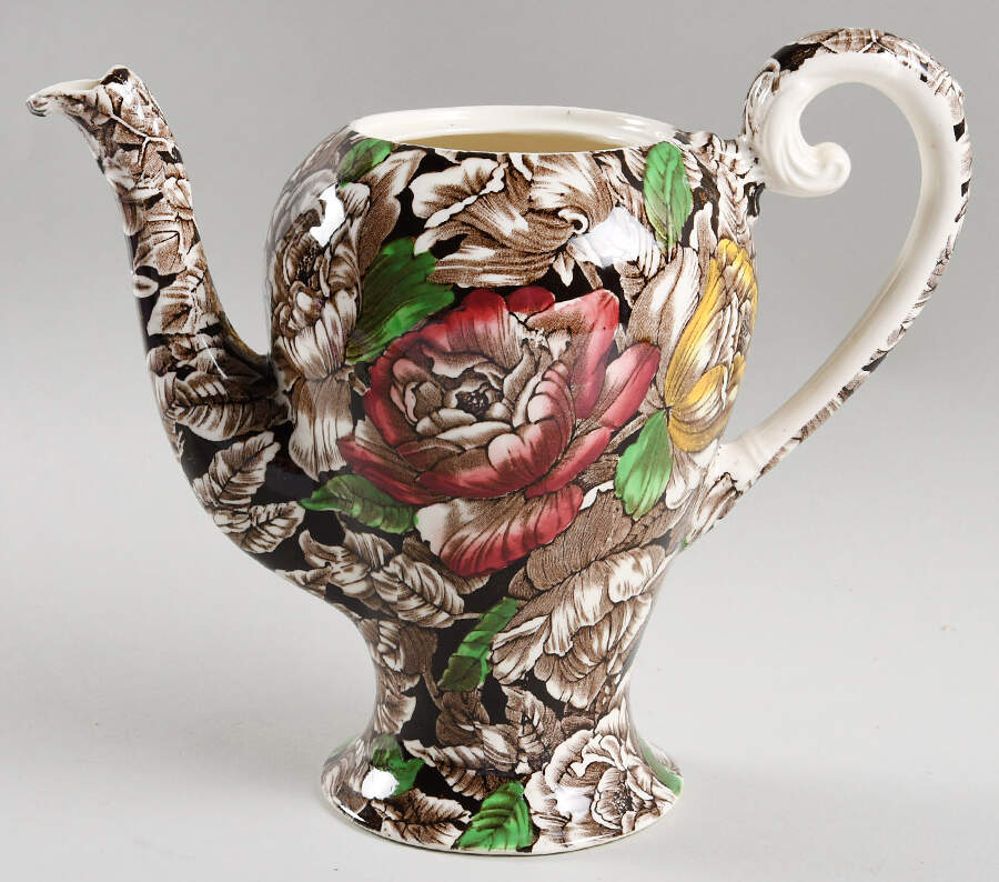 Bermuda Brown Multicolor Coffee Pot No Lid by Myott Staffordshire-1