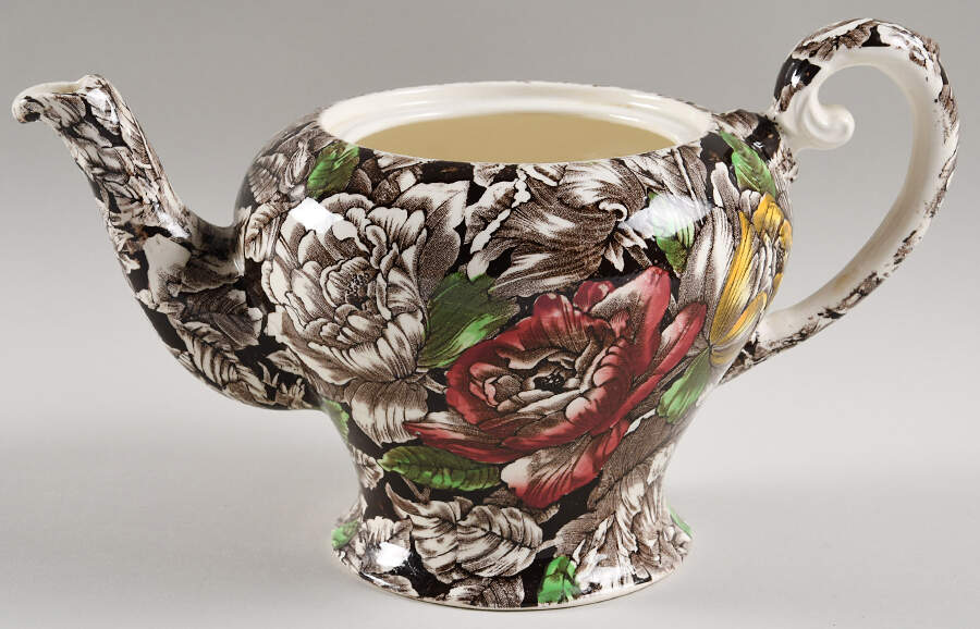 Bermuda Brown Multicolor Teapot No Lid by Myott Staffordshire-1