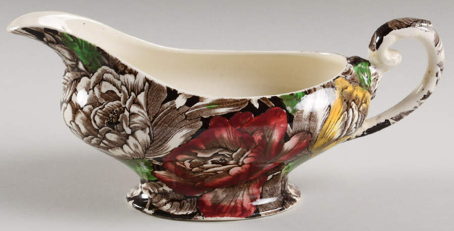 Bermuda Brown Multicolor Gravy Boat by Myott Staffordshire-1