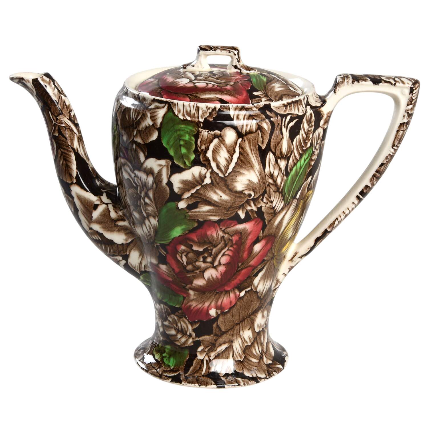 Bermuda Brown Multicolor Coffee Pot & Lid by Myott Staffordshire-1