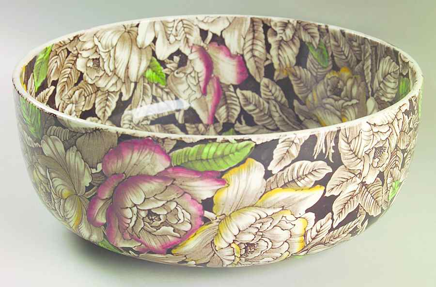Bermuda Brown Multicolor 10" Large Salad Serving Bowl by Myott Staffordshire-1