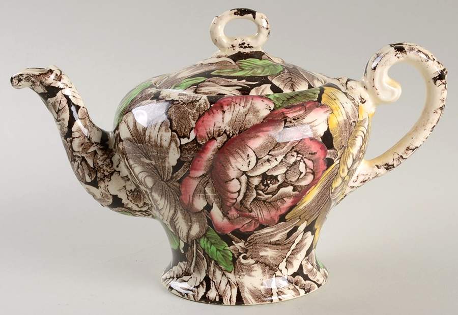 Bermuda Brown Multicolor Mini Teapot & Lid by Myott Staffordshire-1