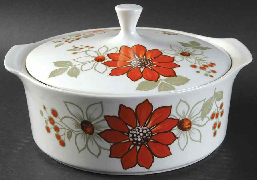 Bermuda Orange 2 Qt Round Covered Casserole by Myott Staffordshire-1