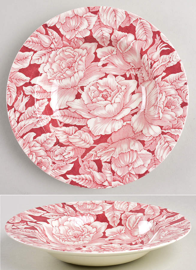 Bermuda Pink Rim Soup Bowl by Myott Staffordshire-1