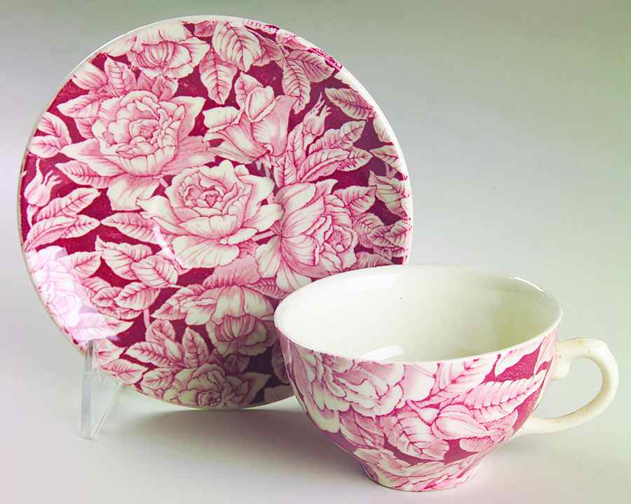 Bermuda Pink Flat Cup & Saucer Set by Myott Staffordshire-1
