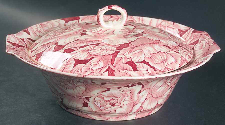 Bermuda Pink Round Covered Vegetable by Myott Staffordshire-1