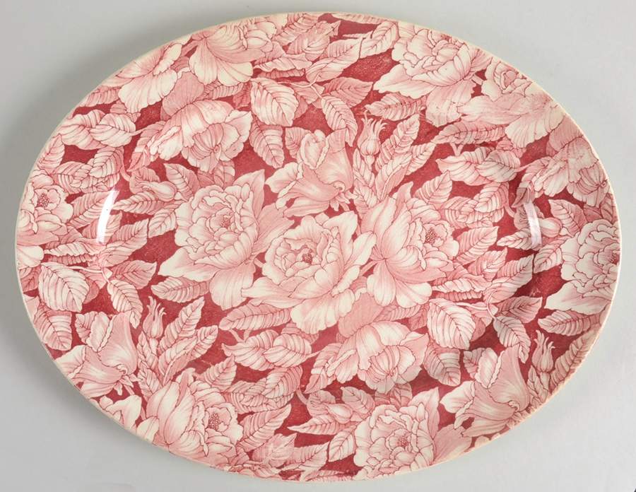 Bermuda Pink 14" Oval Serving Platter by Myott Staffordshire-1