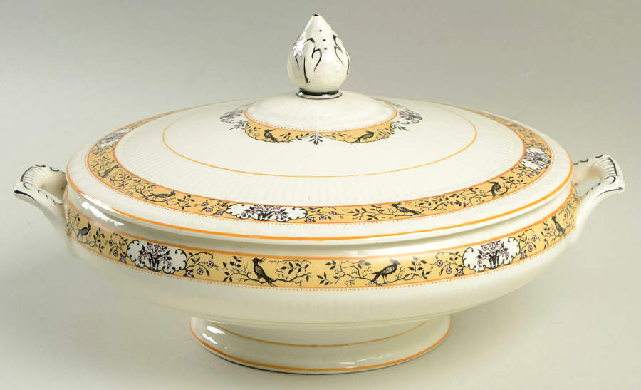 Birdette Round Covered Vegetable by Myott Staffordshire-1