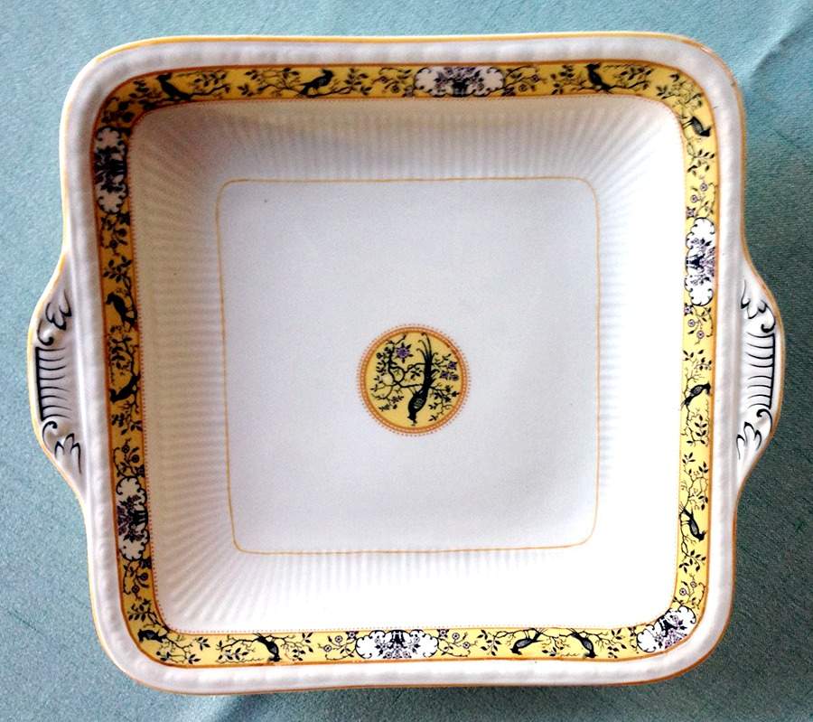 Birdette Square Handled Cake Plate by Myott Staffordshire-1