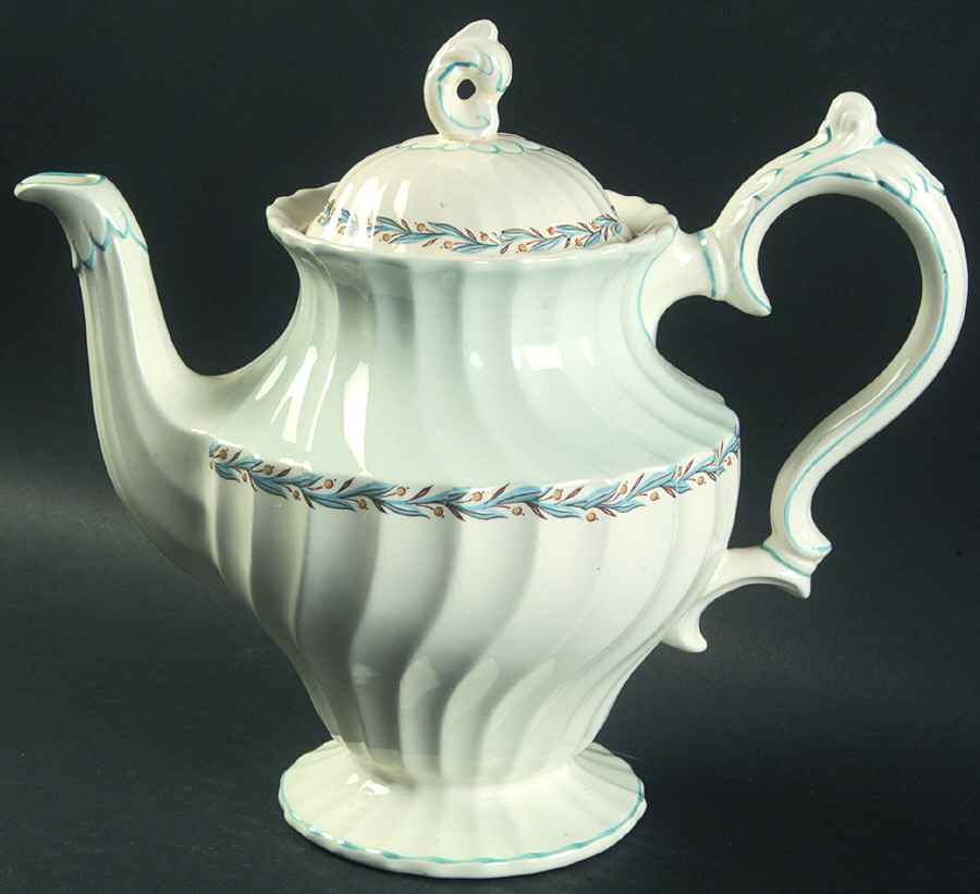 Blue Chelsea Teapot & Lid by Myott Staffordshire-1