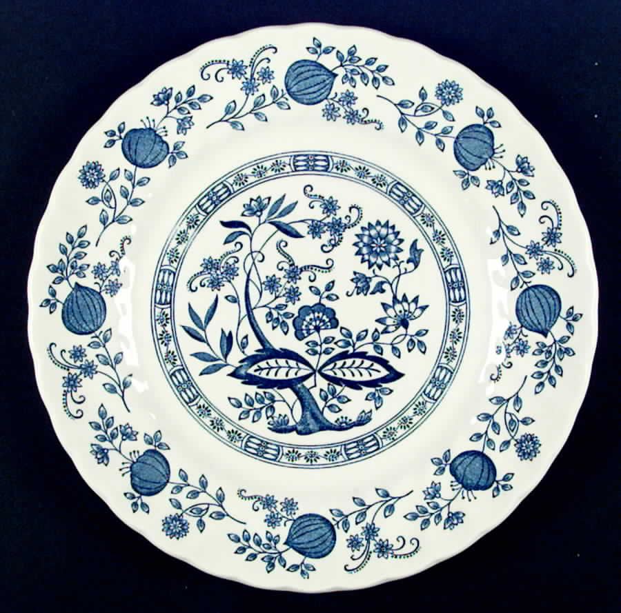 Blue Onion Dinner Plate by Myott Staffordshire-1