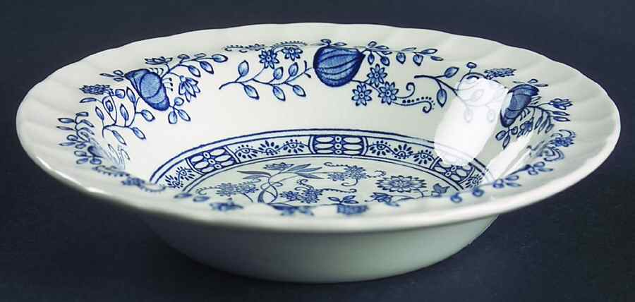 Blue Onion Rim Cereal Bowl by Myott Staffordshire-1