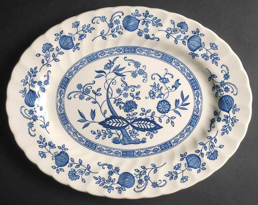 Blue Onion 12" Oval Serving Platter by Myott Staffordshire-1