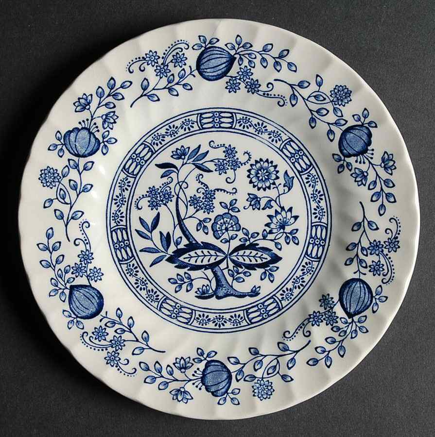 Blue Onion Dessert/Pie Plate by Myott Staffordshire-1