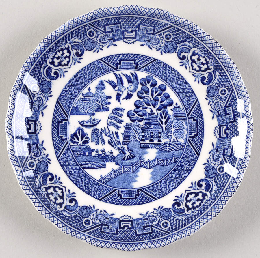Blue Willow Saucer by Myott Staffordshire-1