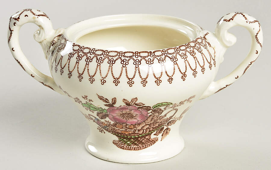Bonnie Dundee (Brown) Sugar Bowl No Lid by Myott Staffordshire-1