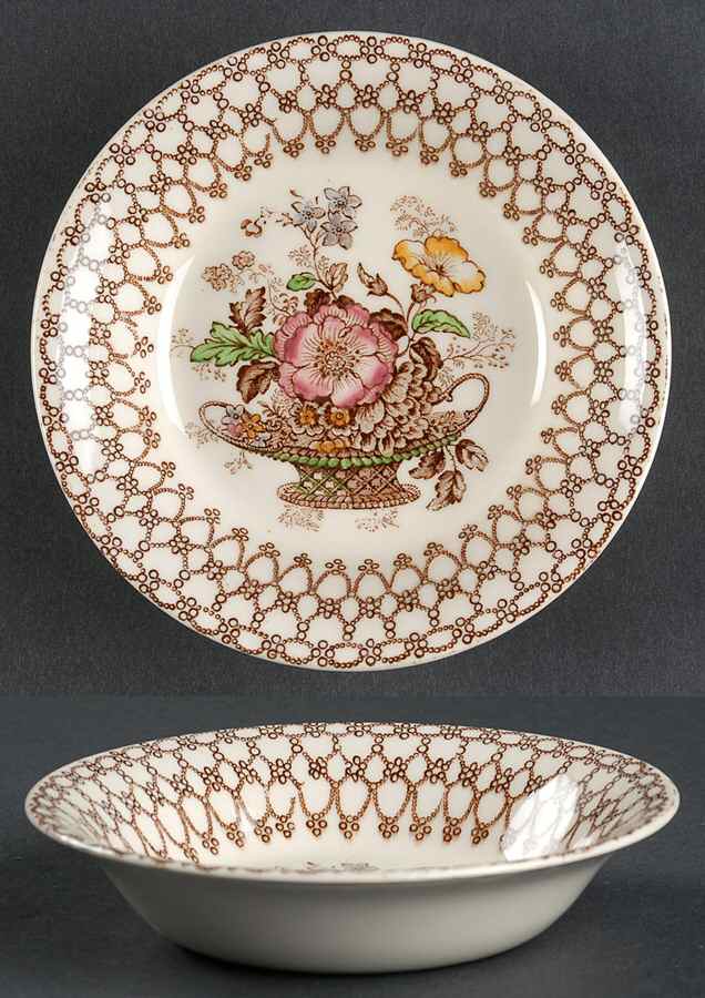 Bonnie Dundee (Brown) Fruit/Dessert (Sauce) Bowl by Myott Staffordshire-1