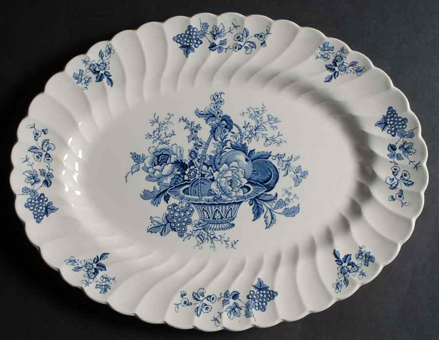 Bountiful Blue 16" Oval Serving Platter by Myott Staffordshire-1