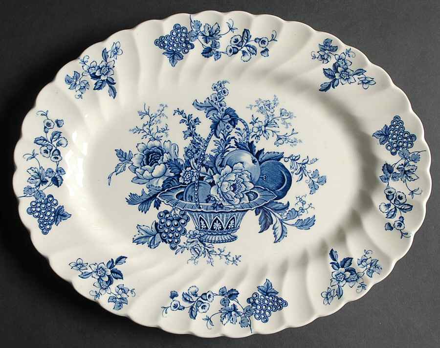 Bountiful Blue 12" Oval Serving Platter by Myott Staffordshire-1