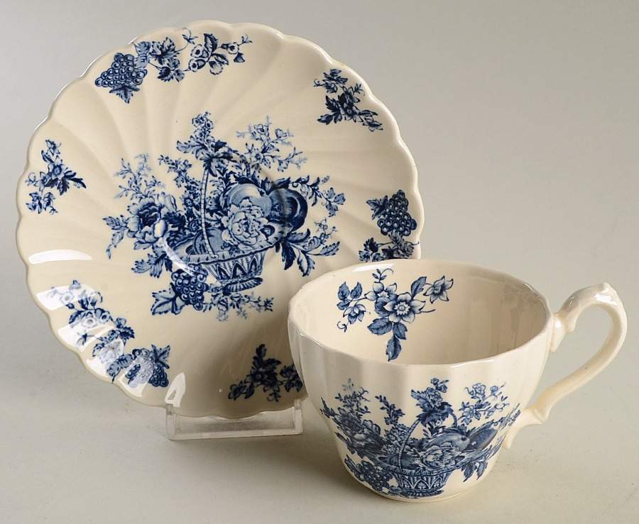 Bountiful Blue Flat Cup & Saucer Set by Myott Staffordshire-1