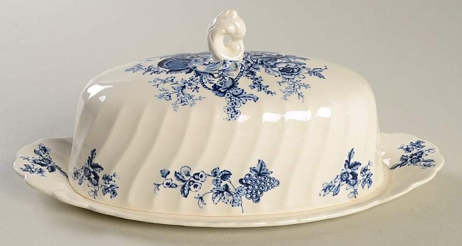 Bountiful Blue 1/4 Lb Covered Butter by Myott Staffordshire-1