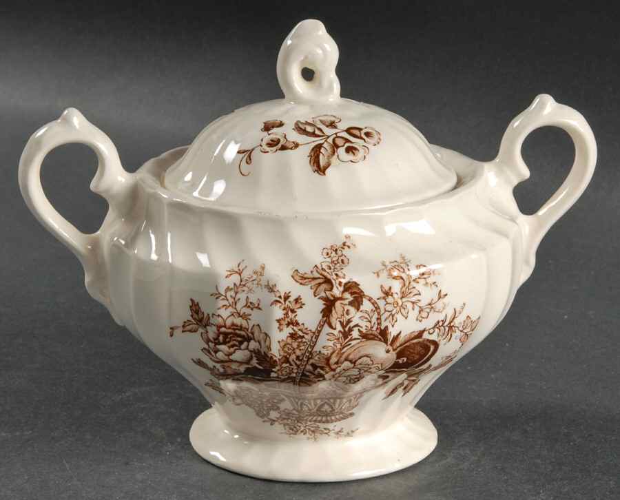 Bountiful Brown Sugar Bowl & Lid by Myott Staffordshire-1