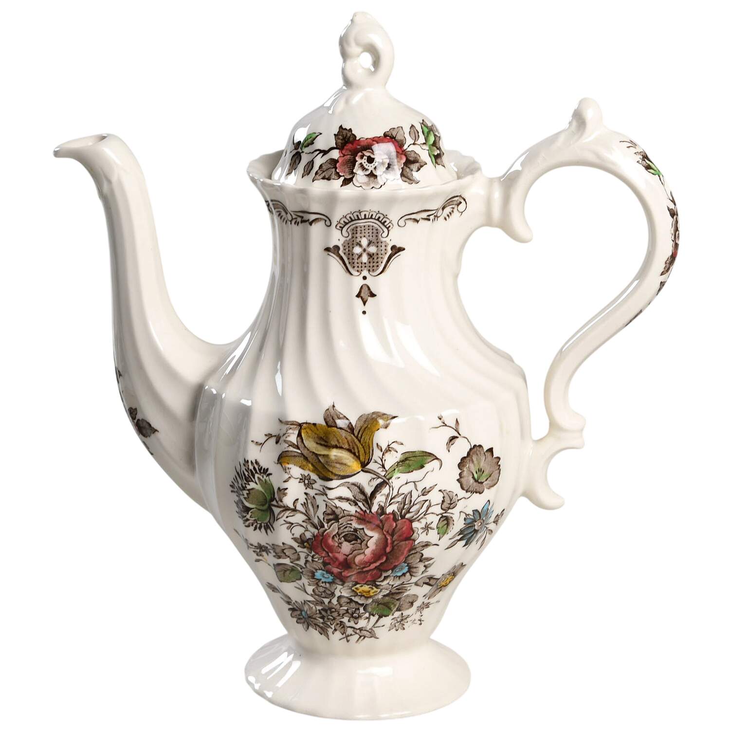 Bouquet (No Trim) Coffee Pot & Lid by Myott Staffordshire-1