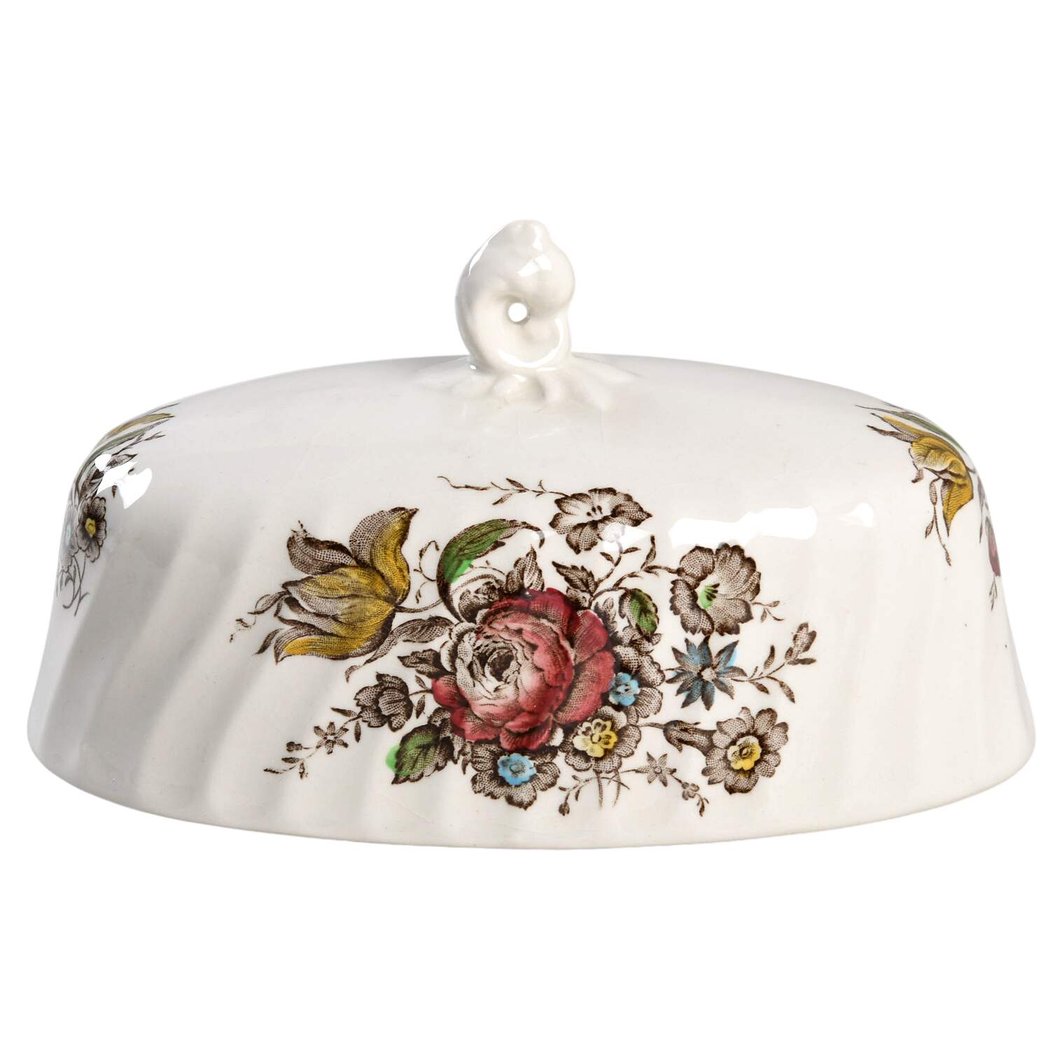 Bouquet (No Trim) Lid for 1/4 Lb Butter by Myott Staffordshire-1