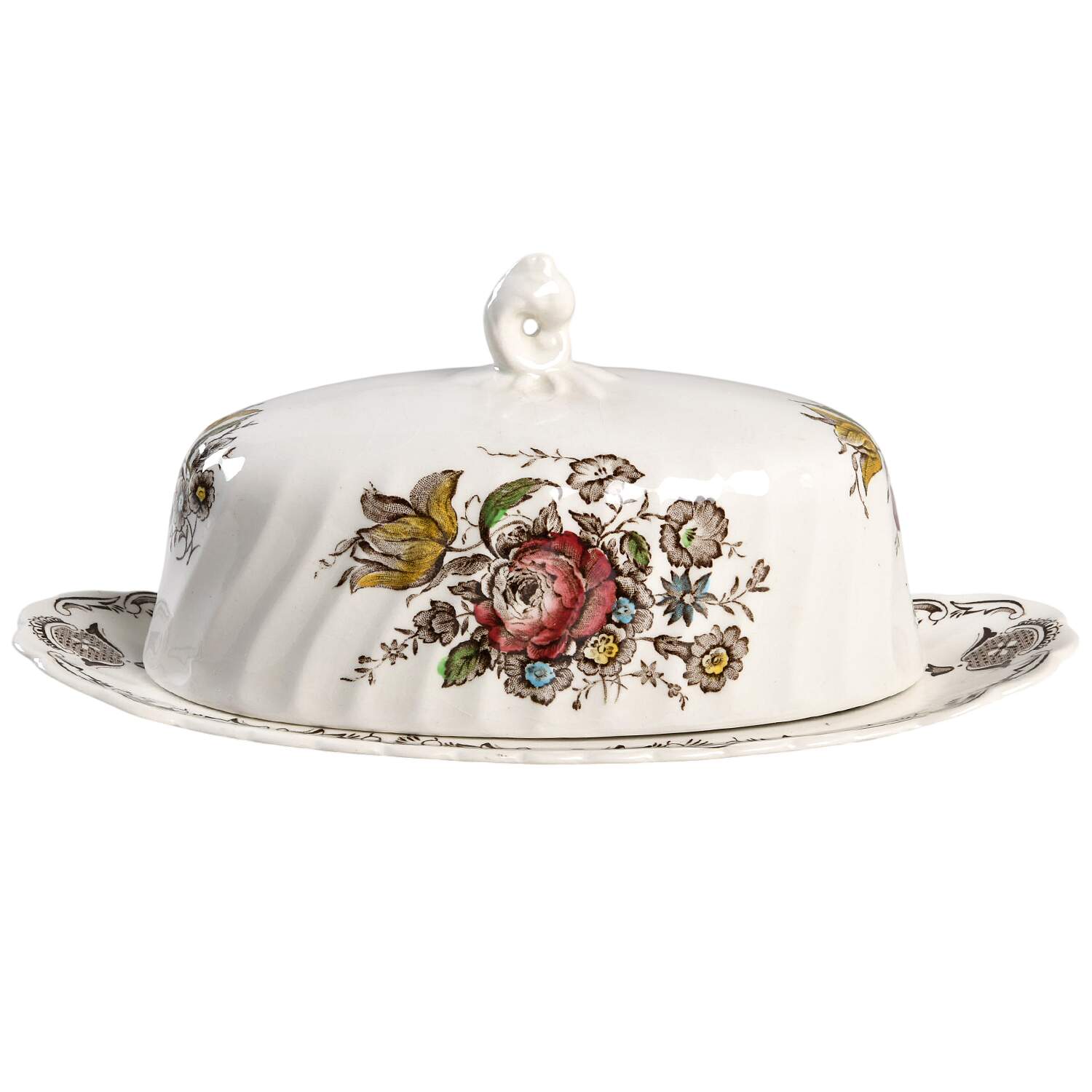 Bouquet (No Trim) 1/4 Lb Covered Butter by Myott Staffordshire-1