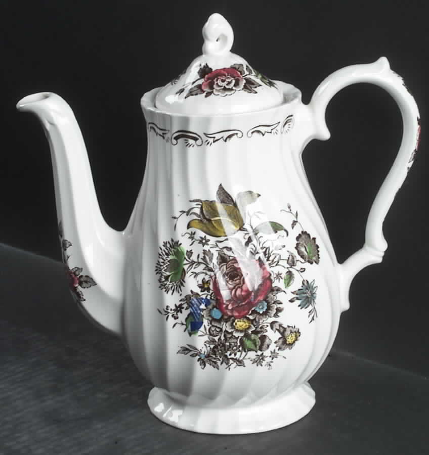 Bouquet (No Trim) Coffee Pot & Lid by Myott Staffordshire-1