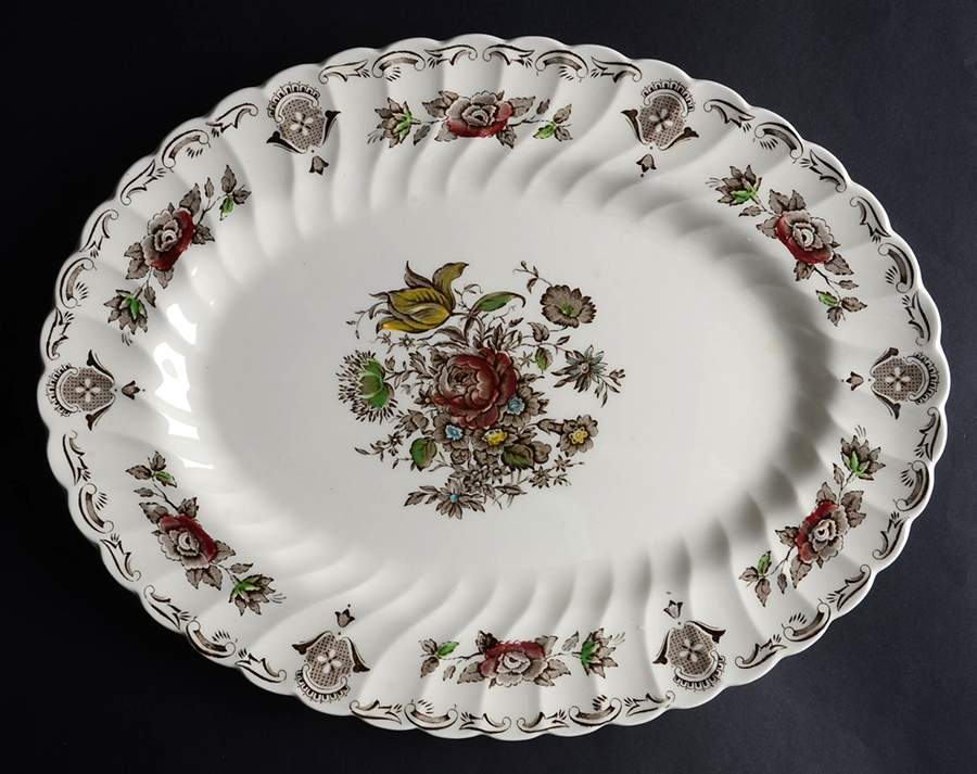 Bouquet (No Trim) 16" Oval Serving Platter by Myott Staffordshire-1
